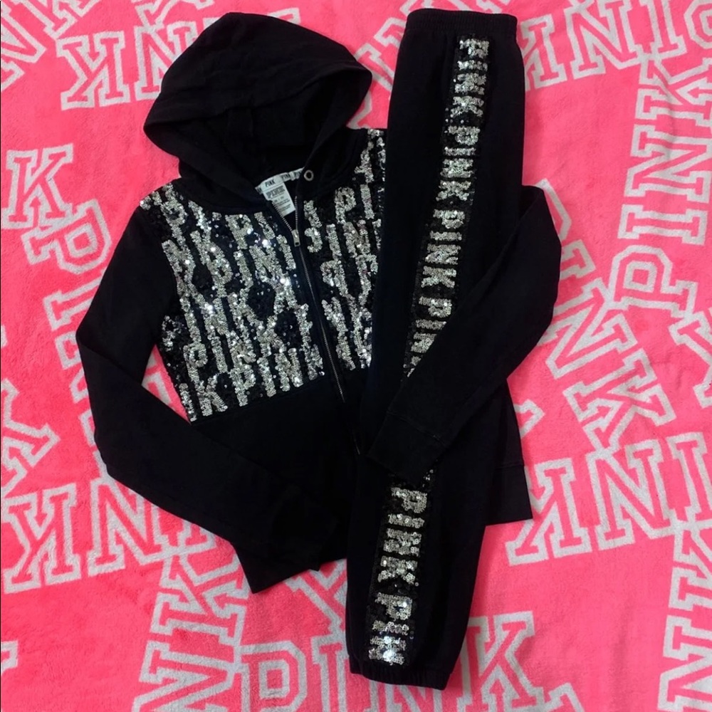 PINK Black and Silver Bling Set
